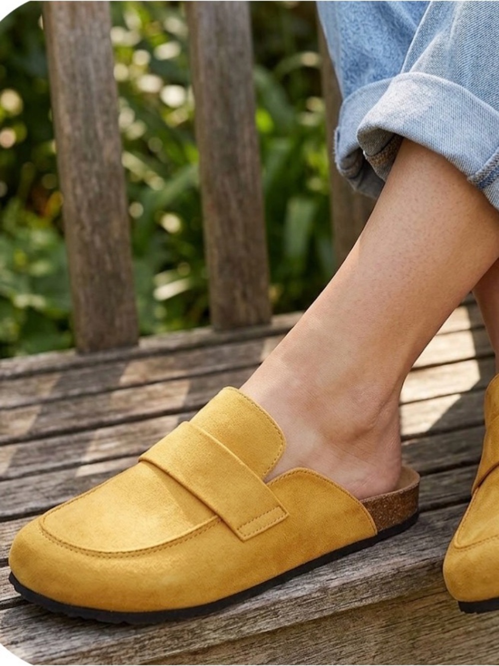 WEEBOO Suede Penny Loafers Women’s 6.5 Mustard Yellow *flaws*